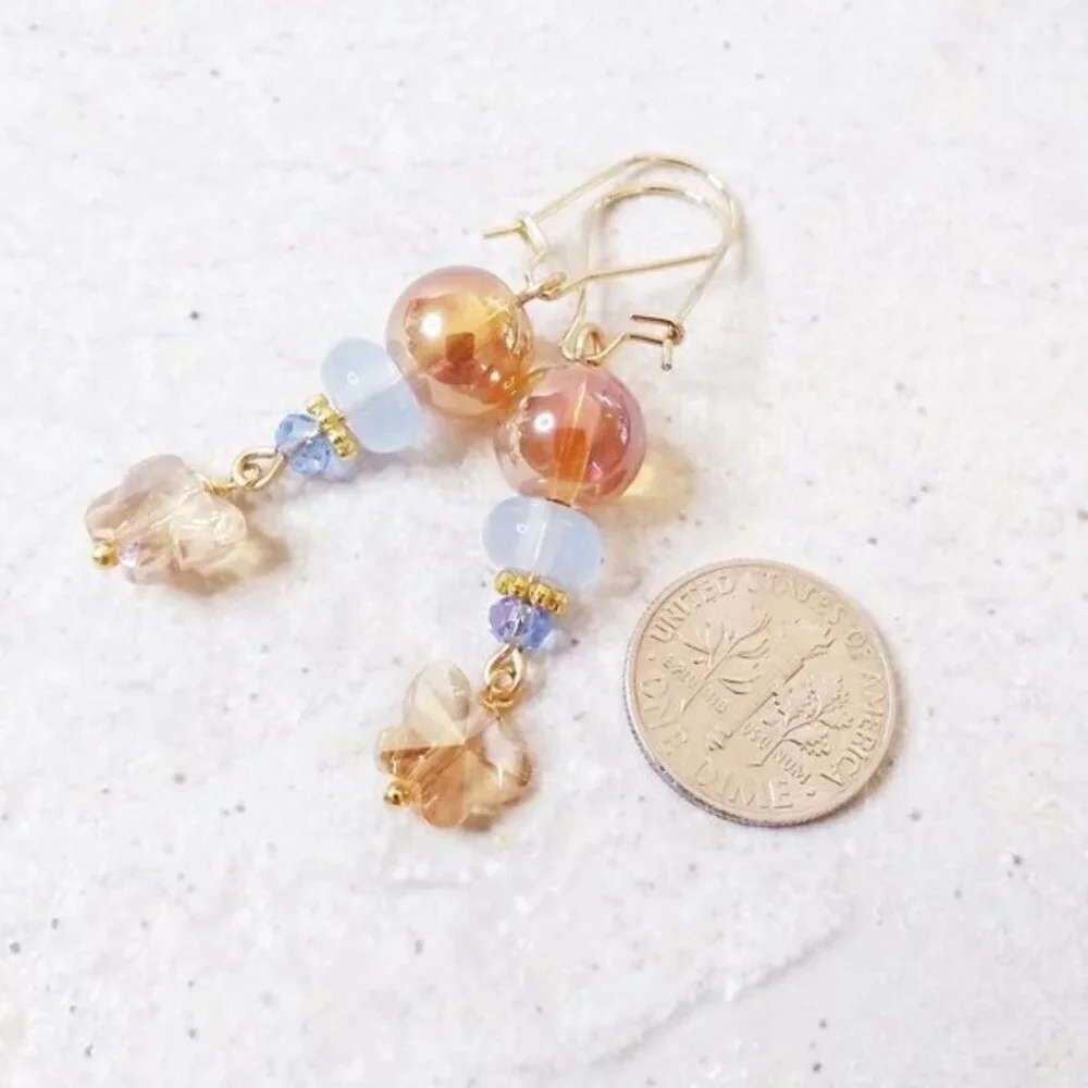 Gypsy Spring Magic Butterfly Earrings • Sparkling Shimmer • Soft Feminine Glow